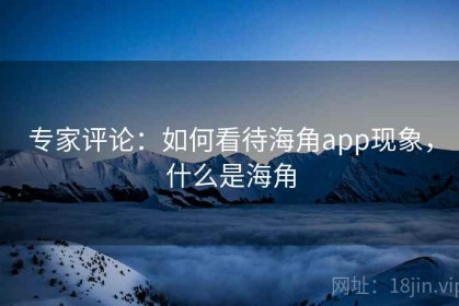 专家评论：如何看待海角app现象，什么是海角