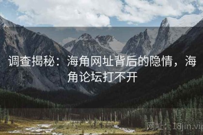 调查揭秘：海角网址背后的隐情，海角论坛打不开