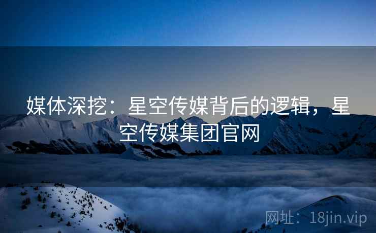 媒体深挖：星空传媒背后的逻辑，星空传媒集团官网